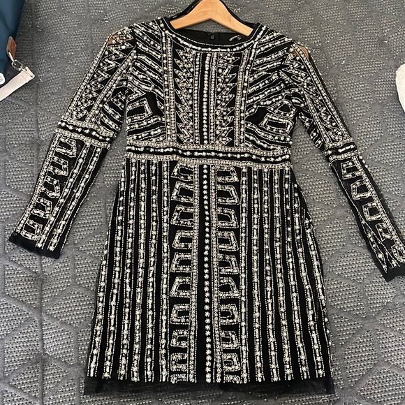 Gianni Bini Pearl Beaded Black Mini Dress - Picture 3 of 13